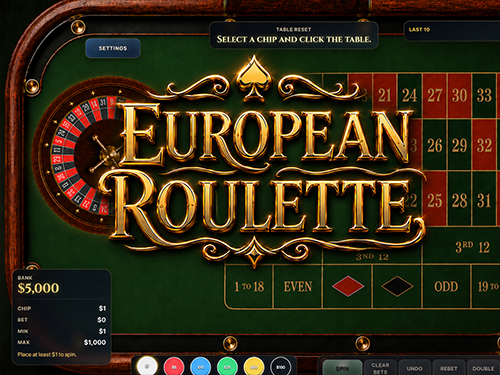 Juego de mesa de ruleta europea