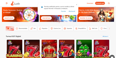 Prévia do site de Luck