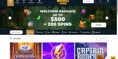 معاينة Mango Spins للموقع