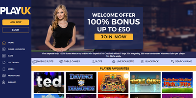 PlayUK nettsted forhåndsvisning