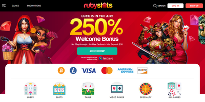 Ruby Slots predogled spletnega mesta